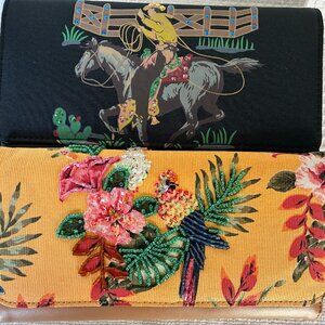Set of wallets, cowboy and parrot. New